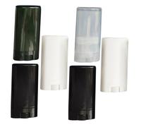SOIMISS 6pcs 15g Oval Flat Lipstick Tubes with Cap Empty Lip Balm Containers DIY Deodorant Balm Holders for Personal Care and Travel Use Random Color