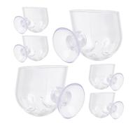 SOIMISS 6PCS Acrylic Fish Tank Feeder Cups with Suction Cups for Aquarium Feeding Red Worms and Bloodworms, Small Fish Tank Plant Holders and Decoration Accessories