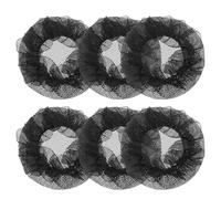 SOIMISS 6Pcs Black Elastic Mesh Hair Nets for Women Bun, Decorative Ballet Dance Hairnets with Stretch Lace Edge, Suitable for Gymnastics, Ice Skating, and Performance