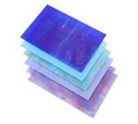 SOIMISS 6Pcs Cathedral Colored Glass Sheets Mosaic Tiles for DIY Stained Glass Crafts Home Garden Decoration Assorted Tinted Art Supplies