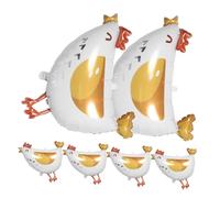 SOIMISS 6pcs Chicken Foil Balloons Cute Aluminum Chick Balloons for Birthday Shower Farm Animal Party Decorations Easy Inflation Multi Scene Adaptability