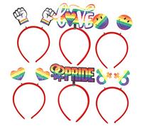 SOIMISS 6Pcs Colorful Rainbow Headbands for Adults Vibrant Pride Hair Accessories Decorative Outfit for Gay Pride Events Cosplay and Parties Lightweight Durable Design