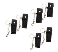 SOIMISS 6pcs Creative Key Chain Lipstick Holder Protective Pouch for Lip Gloss and Odorless Go Makeup Storage Black