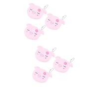 SOIMISS 6pcs Cute Fluffy Plush Pig Coin Purse Small Zippered Wallets for Girls Portable Change Bag Lightweight Key Storage for School and Daily Use