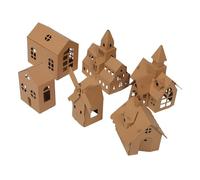 SOIMISS 6PCS DIY Cardboard Playhouse Kit for Large Wide and Long Model Building with Victorian Castle Garden Mill Educational Indoor Arts and Crafts Activity for Family Bonding and