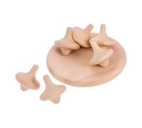 SOIMISS 6pcs DIY Wooden Spinning Tops for Unpainted Montessori Balancing for Preschool Learning Logic Development Family Indoor Games