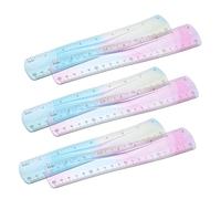 SOIMISS 6pcs Flexible Shatterproof Plastic Ruler with Centimeter Scales Bendable Soft PVC Measuring Tool for Adults School Home Office Math Teaching Drawing
