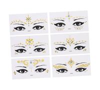 SOIMISS 6pcs Gold Foil Face Temporary Cosmetic Party Decals Halloween Stickers Eye Makeup Stickers for Festival and Masquerade Random Style