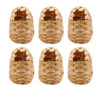 SOIMISS 6pcs Handwoven Birds Nest Bird House inside Or outside Your Home Rustic Style Light Brown Bamboo Provides A Safe Hideaway Easy to Hang Simple and Elegant Design