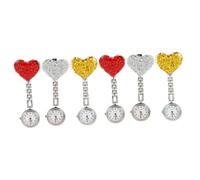 SOIMISS 6pcs Hanging Pocket Watch for Nurses Alloy Material Heart Design for Nursing Students and Professionals