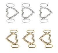 SOIMISS 6pcs Heart Shape Rhinestone Shoelace Charms for Sneakers, Metal Shoe Clips to Secure Your Laces with Decorative Bling, for Flats and Shoes in Everyday Outing or Party