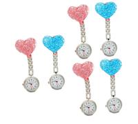 SOIMISS 6pcs Heart-Shaped Clip Watch Creative Pocket for Women Easy to Wear for and Students