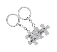 SOIMISS 6pcs Jigsaw Keychain Unique Matching Keyrings for Couples Creative Letter Design Key Ornaments for Bags and You are Theme