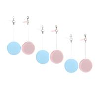 SOIMISS 6Pcs Macaron Screen and Eyeglass Cleaners Portable Silicone Wipes with Pendant for Phones Cameras Laptops Scratch- Lightweight Blue Pink