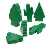 SOIMISS 6pcs Micro Landscape Wooden Craft with Miniature Trees and Cactus Figurines Creative DIY Miniature Forest and Desert Decorations for Dollhouse Model Train and Fairy Garden Scenes