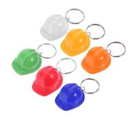 SOIMISS 6pcs Mini Construction Hat Keychain Worker Helmet Keyrings for Classroom Prizes Party Favors and Backpack Accessories Cute Hard Hat Keychain for Boys