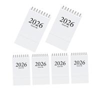 SOIMISS 6pcs Mini Planner Spiral Bound Desktop Calendar Portable English Tabletop Flip Calendar with Monthly Views Space-saving Standing Design for Home Office Students and Professionals