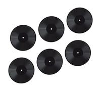 SOIMISS 6pcs Miniature Vinyl Record Models Black 6cm Dollhouse Accessories Decorative Mini House Decor for Doll Collectors and Miniature Enthusiasts