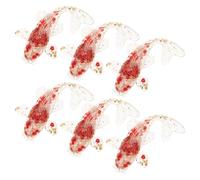 SOIMISS 6pcs Natural Crystal Koi Fish Figurines with Red Glass and Gold Foil Miniature Feng Shui Lucky Statues for Aquarium Desk Decor Handcarved Stone Sculptures for Home Party Crafts