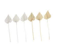 SOIMISS 6Pcs Natural Dried Palm Leaf Decoration for Home and Party Heart Shaped Bouquet with Original and White Leaves Chic Floral Arrangement for Wall and Banquet Adornment
