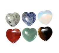 SOIMISS 6pcs Natural Heart Gemstones Decorative Crystal Stones for Home Decor Meditation Jewelry Making Durable and Wear Resistant Handcrafted Ornaments