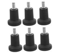 SOIMISS 6Pcs Office Chair Bell Glides Replacement Stationary Feet for Desk Chair Swivel Caster Wheels with Anti-slip Design for Hardwood Floors Wear-resistant Black Pads