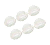 SOIMISS 6Pcs Pearl White Seashell Candy Boxes with Lid, Small Mermaid Shell Ring Case and Jewelry Holder for Wedding, Party Favors, and Undersea Theme Treat Storage