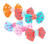 SOIMISS 6pcs Pet Bowknot Hair Clips Set with Dot Pattern, Satin Barrette Bobby Pins for Small to Medium Dogs, Decorative Grooming Hair Accessories for Pets at Home or Outdoors Random Color