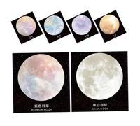 SOIMISS 6pcs Planet Series Round Memo Pads Self-stick Notes for Notepad Multifunctional Office School Supplies with Whimsical Moon Mars Earth Designs