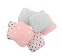 SOIMISS 6pcs Portable Cotton Cloth Sanitary Napkin Organizer Bag Menstrual Pad Storage Pouch with Privacy Design Stylish Compact Period Case for Women Travel with Green Cactus Pink Leaf