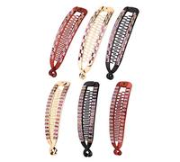 SOIMISS 6pcs Rhinestone Fish Shape Hair Clips Durable Ponytail Holder Clips for Women Random Styles for Parties and Weddings No Pins Needed