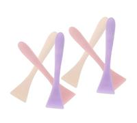 SOIMISS 6pcs Silicone Face Mask Brush Mud Clay Applicator Tools for Skincare Facial Cleansing Purple White Pink Colors