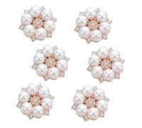 SOIMISS 6pcs Sleeve Button Covers Rhinestone Button Covers Flower Sleeve Crafting Decor Rhinestone Blouses Shiny Charm