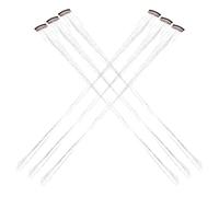 SOIMISS 6pcs Sparkling Silver Hair Tinsel Extensions with Clips Shiny Fairy Hair Glitter Strands for Women for Party and Festival Use