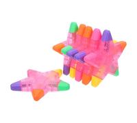 SOIMISS 6pcs Star Shape Highlighter Pens with Fluorescent Colours, Compact Pp Material Markers for Bullet Journaling and Scrapbooking, Creative Office and School Supplies
