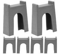 SOIMISS 6Pcs Train Track Bridge Piers High Level Supports Plastic Railway Risers Toy Train Bridge Pillar Accessory for Wooden Railway Systems Building Block Stacking Construction Sets Grey 7.0cm