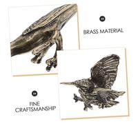 SOIMISS 6pcs Vintage Brass Bird Figurines Small Retro Desk Ornaments Decorative Sparrow and Hummingbird Sculptures for Home Office Shelf Display