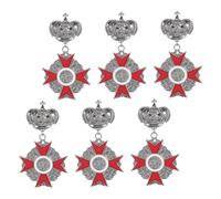 SOIMISS 6pcs Vintage British Crown Brooch for Men Lightweight Retro Royal Medal Pins with Safety Pin Design Classic Costume Jewelry for Weddings Festivals and Formal Events