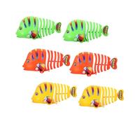 SOIMISS 6pcs Wind Up Interactive Fish for Bath Compact Clockwork Cartoon Fish in Mixed Colors Fine Motor Skill Development Party Safe Plastic Animal Bathtub Playset