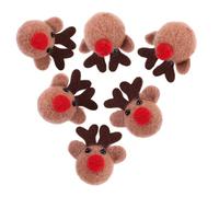 SOIMISS 6pcs Wool Felt Elk Heads Decor Elk Heads Ornament Christmas Diy Decorations Reindeer Decor