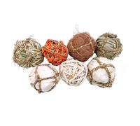 SOIMISS 7Pcs Rattan Molar Chew for Rabbits Parrots Guinea Pigs Natural Balls for Pet Exercise Anxiety Relief and Cage Activity