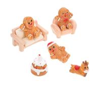 SOIMISS 7pcs Resin Gingerbread Man Miniature Ornaments Kit for DIY Christmas Dollhouse Fairy Garden and Globes Enhance Holiday Spirit and Create Festive Atmosphere