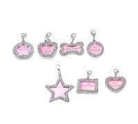 SOIMISS 7pcs Zinc Alloy Pet Id Tags Anti-Loss Name Tags for Dogs Cats with Scratch-Resistant Designs Bone Heart Star Shapes for Collar Accessories