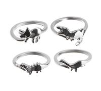 SOIMISS 8 Pcs Dinosaur Ring 925 Sterling Silver Ring Women Jewelries Adorable Exquisite s Animal Silver Retro Decor Vintage Jewelry Vintage Silver Trendy Jewelry Zinc Alloy