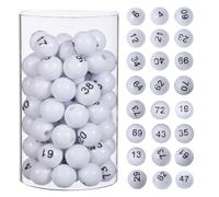 SOIMISS 80 Pcs Mini Bingo Balls 1-75 Numbered | Fade-Resistant Replacement Raffle Balls for Bingo Game | 1.5cm Small Plastic Balls for Tombola, Lottery Machine & Family Night Events - White