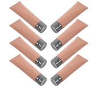 SOIMISS 8pcs 100ml Matte Khaki Plastic Refillable Cosmetic Squeeze Tubes with Flip Cover, Non-slip Design and Deformation Resistant for Facial Cleaner and Skincare, for Toiletry