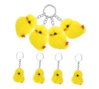 SOIMISS 8pcs Cute Chick Plush Keychain Mini Fluffy Yellow Chicken Bag Charm for Car Keys Purses and Easter Party Favors Adorable Stuffed Animal Accessories