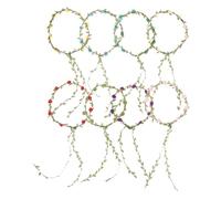 SOIMISS 8pcs Floral Garland Headband for Women Flower Crown for Girls Boho Hair Accessories for Beach Vacation Photos in Yellow Red Purple Green Blue Pink Green Set