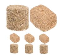 SOIMISS 8pcs Mini Hay Bales for DIY Crafts Stackable Cube Fake Haystack Figurines Realistic Dollhouse Farm Accessories Rustic Model Supplies for Creative Scenes