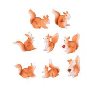 SOIMISS 8pcs Miniature Resin Squirrel Figurines Set, Small Garden Ornaments for Moss Planters and Fairy Landscapes, Cute Outdoor Patio Decorations Random Style